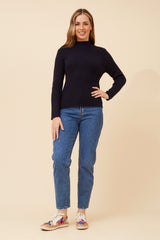 Caroline Morgan Polo Neck Ribbed Skivvy