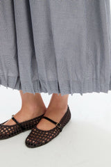 Tirelli Pin Tuck Hem Gingham Skirt