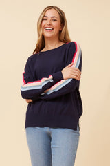 Caroline Morgan Multi Stripe Colour Jumper