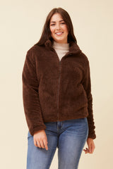 Caroline Morgan Zip Fluffy Jacket