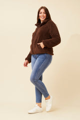 Caroline Morgan Zip Fluffy Jacket