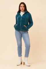 Caroline Morgan Zip Fluffy Jacket