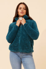 Caroline Morgan Zip Fluffy Jacket