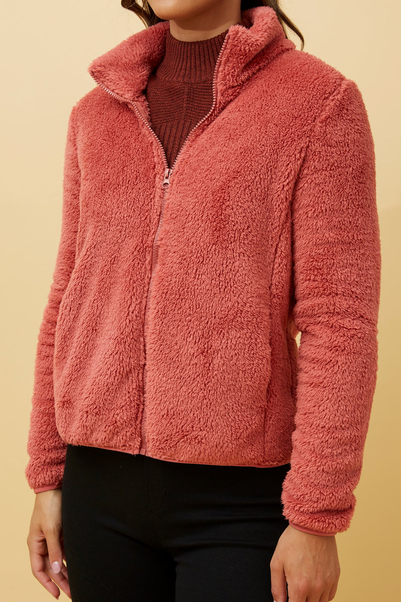 Caroline Morgan Zip Fluffy Jacket