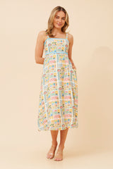 Caroline Morgan Patchwork Print Midi Dress