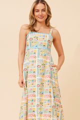 Caroline Morgan Patchwork Print Midi Dress