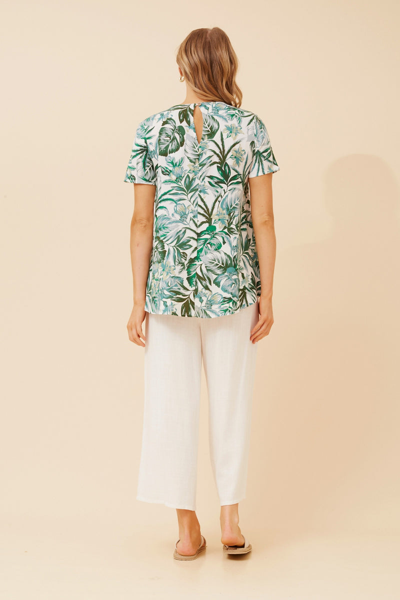 Caroline Morgan Leaf Print Top