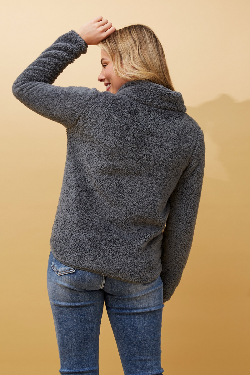 Caroline Morgan Zip Fluffy Jacket