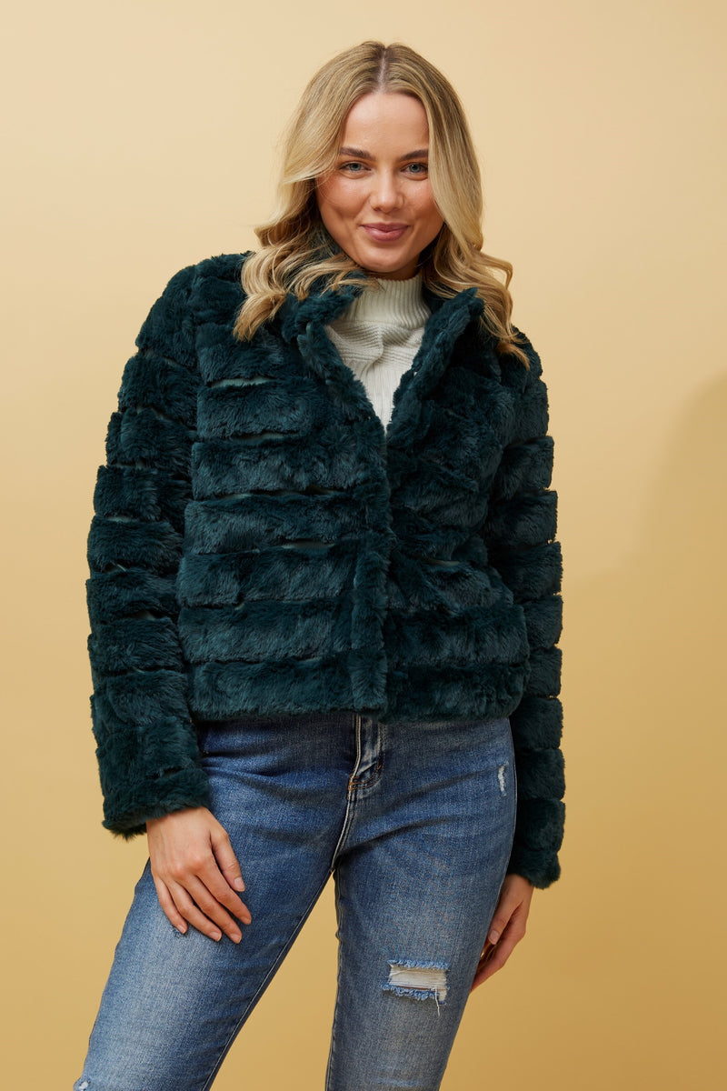 Caroline Morgan Faux Fur Jacket