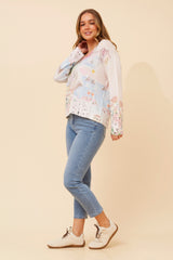 Bottega Wonderlust Print Knit Top