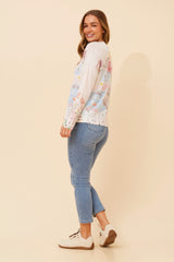 Bottega Wonderlust Print Knit Top