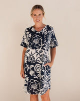 See Saw 100% Linen V Neck Dress