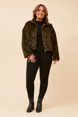 Caroline Morgan Animal Print Jacket