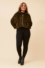Caroline Morgan Animal Print Jacket