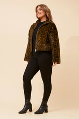 Caroline Morgan Animal Print Jacket