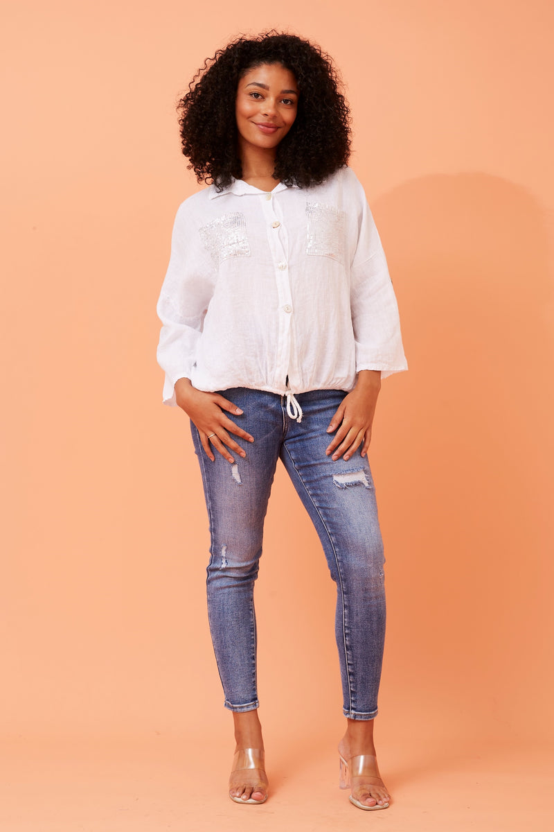 Bottega Sequin Pocket Shirt