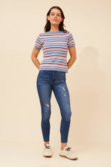 Caroline Morgan Stripe Knit Top