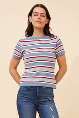 Caroline Morgan Stripe Knit Top