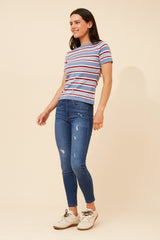 Caroline Morgan Stripe Knit Top