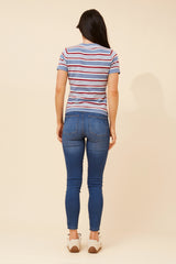 Caroline Morgan Stripe Knit Top