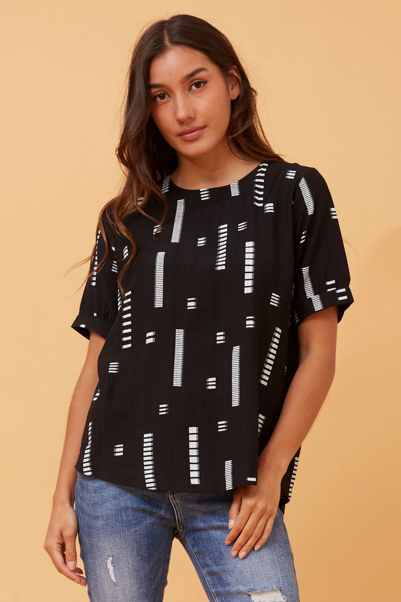 Caroline Morgan Abstract Printed Top