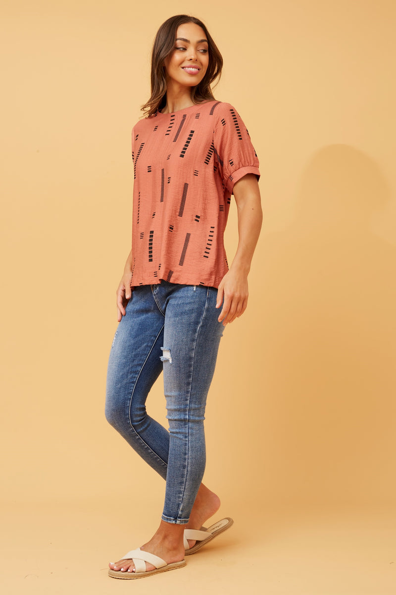 Caroline Morgan Abstract Printed Top