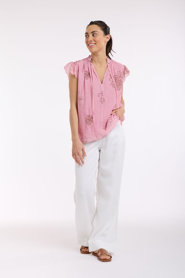 Beautiful Stories Frill Neck Top