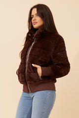 Caroline Morgan Faux Fur Bomber Jacket
