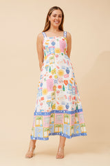 Caroline Morgan Wanderlust Print Maxi Dress