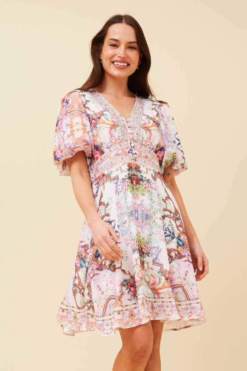 Caroline Morgan Arabesque Print Dress
