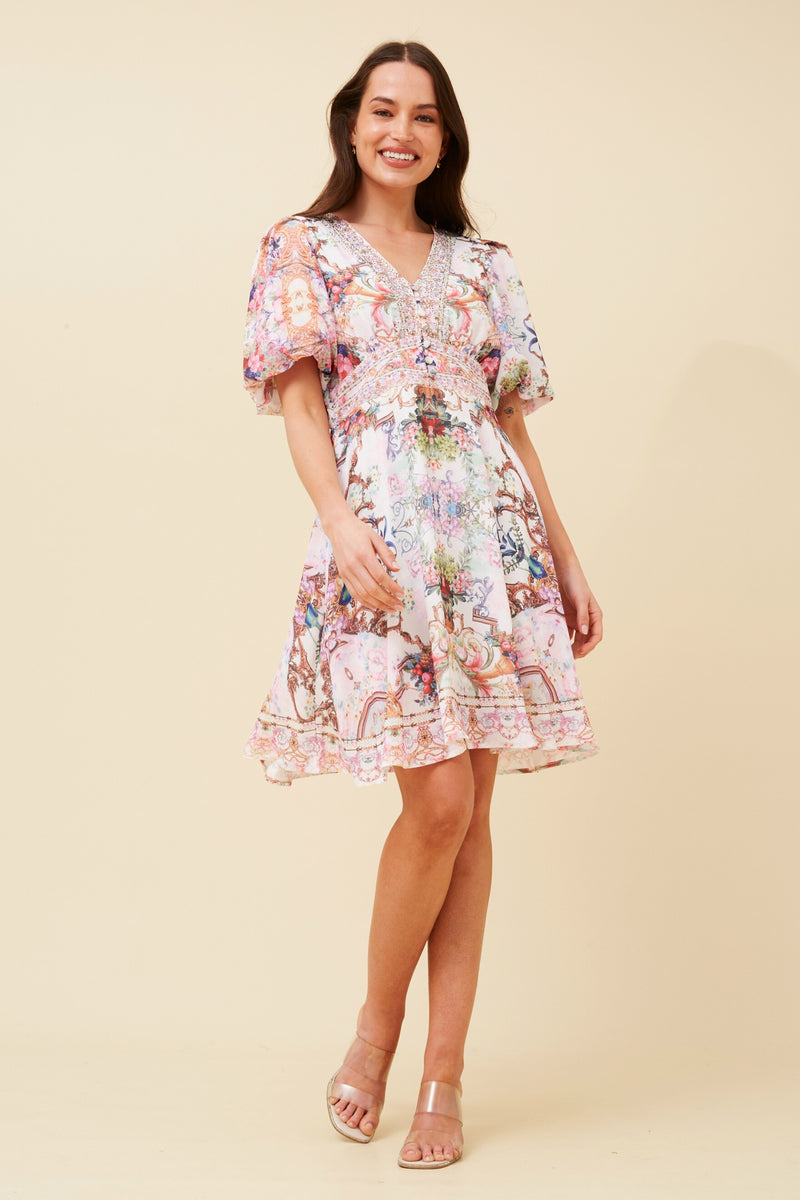 Caroline Morgan Arabesque Print Dress