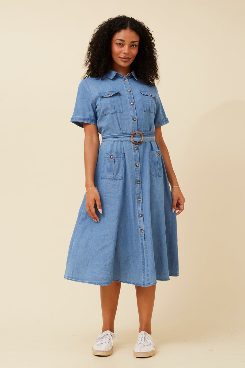 Caroline Morgan Denim Shirt Dress