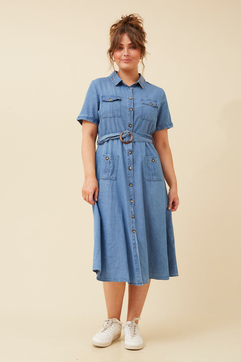 Caroline Morgan Denim Shirt Dress