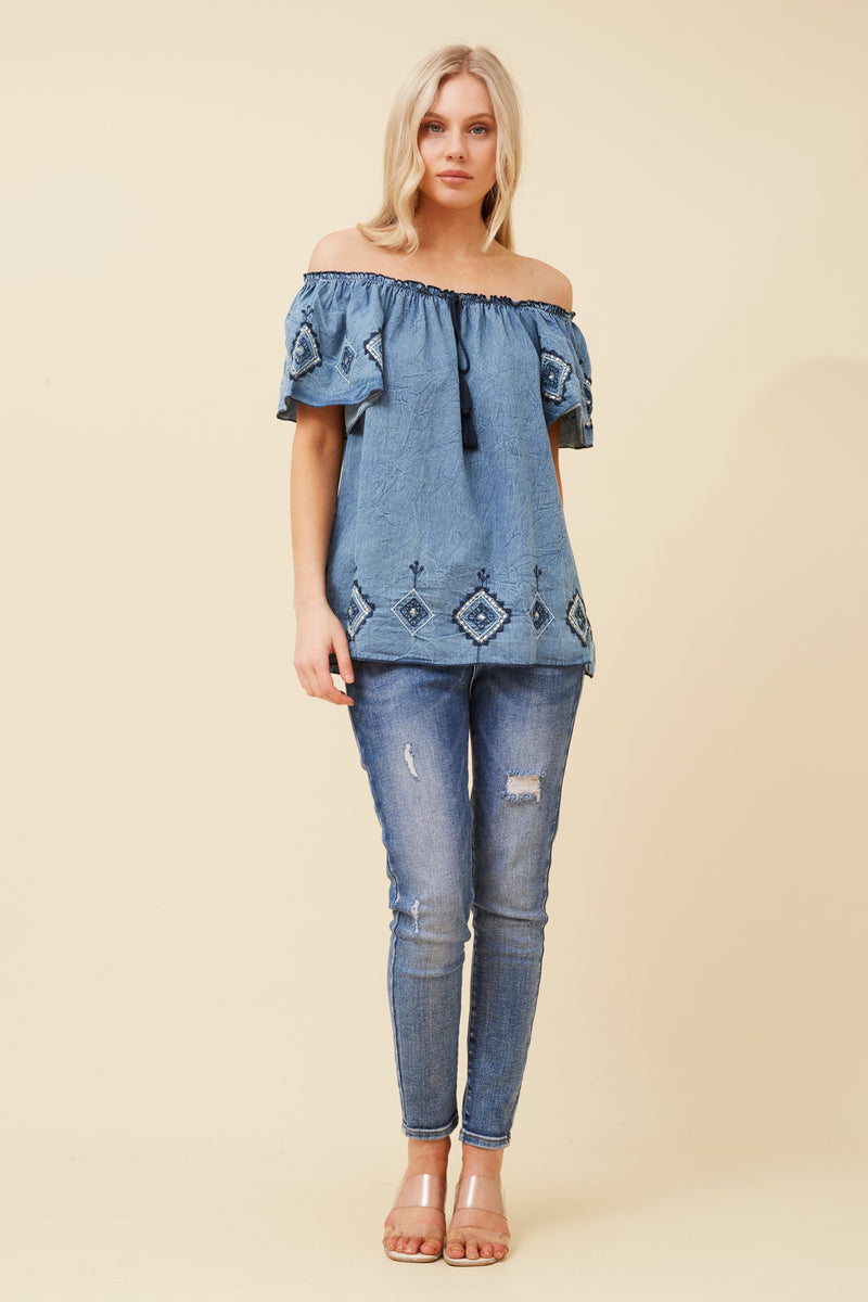 Caroline Morgan Off Shoulder Top