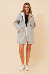 Caroline Morgan Zip Front Hooded Jacket