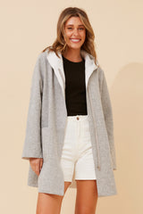 Caroline Morgan Zip Front Hooded Jacket