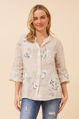 Bottega Floral Linen Shirt
