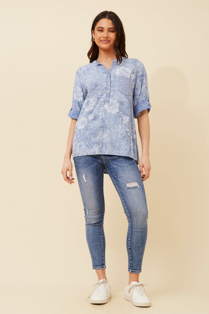 Bottega Floral Sequin Shirt