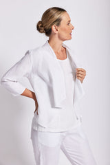 See Saw 100% Linen 3/4 Open Drape Jacket