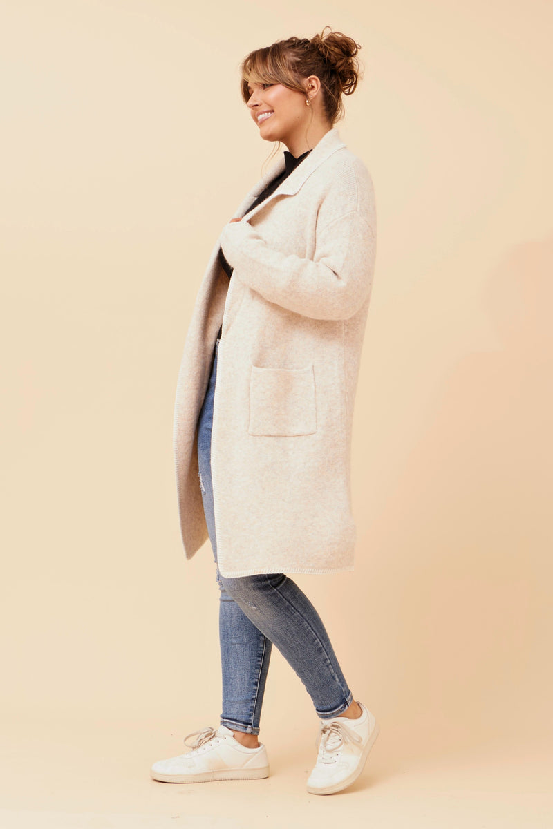 Caroline Morgan Blanket Stitch Coatigan