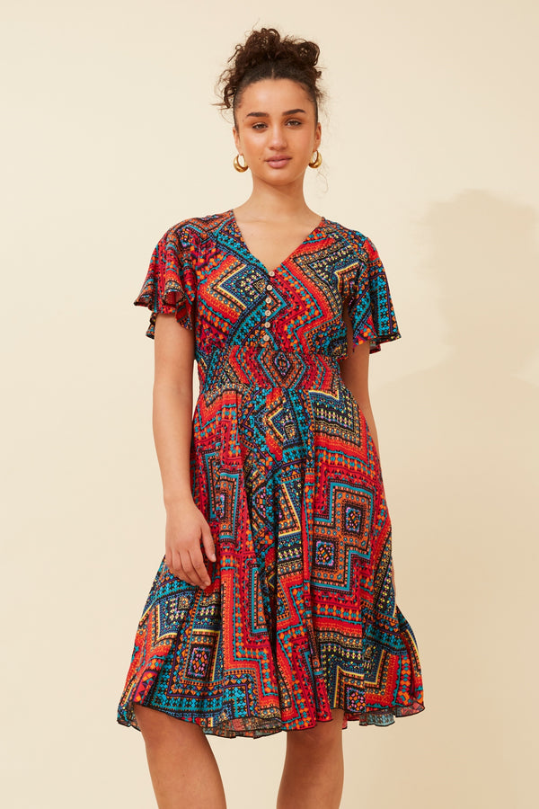 Caroline Morgan Abstract Print Dress