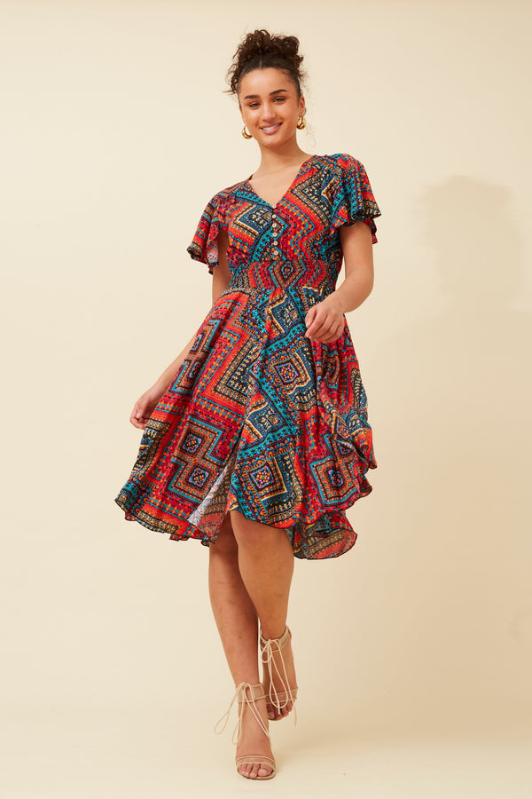 Caroline Morgan Abstract Print Dress