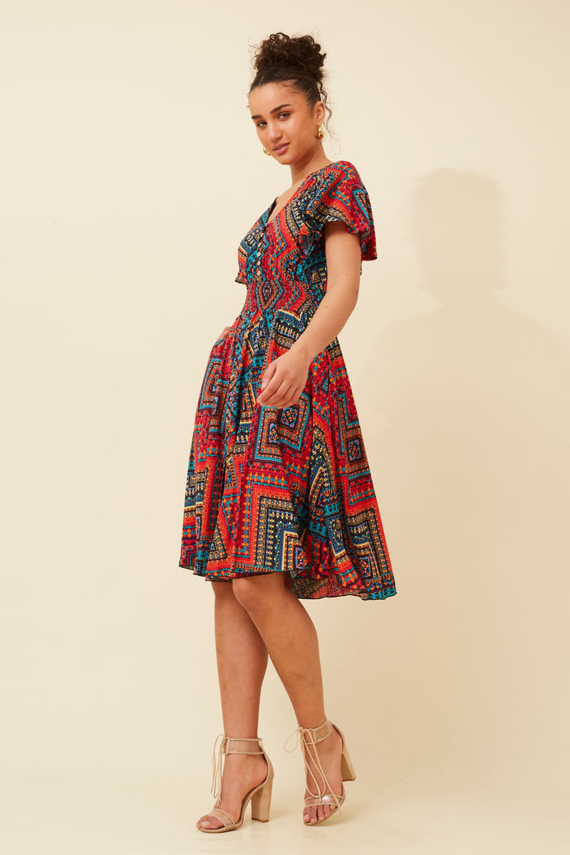 Caroline Morgan Abstract Print Dress