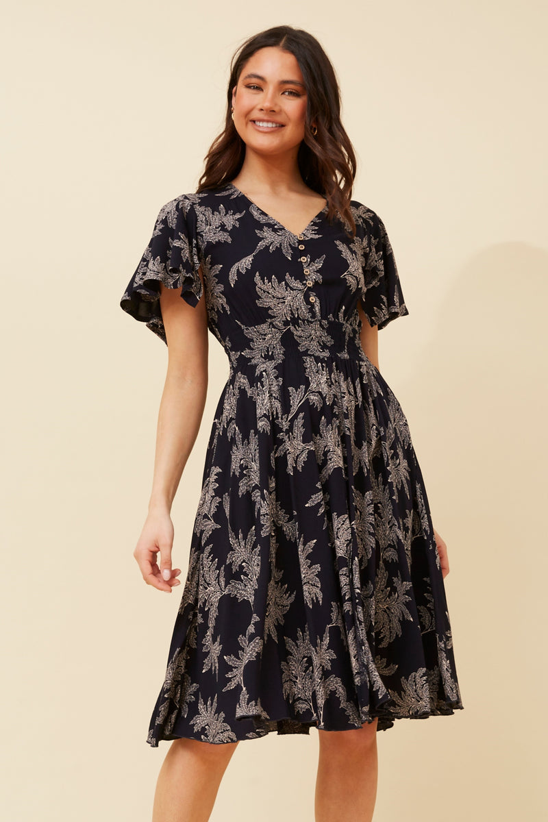 Caroline Morgan Botanical Print Dress