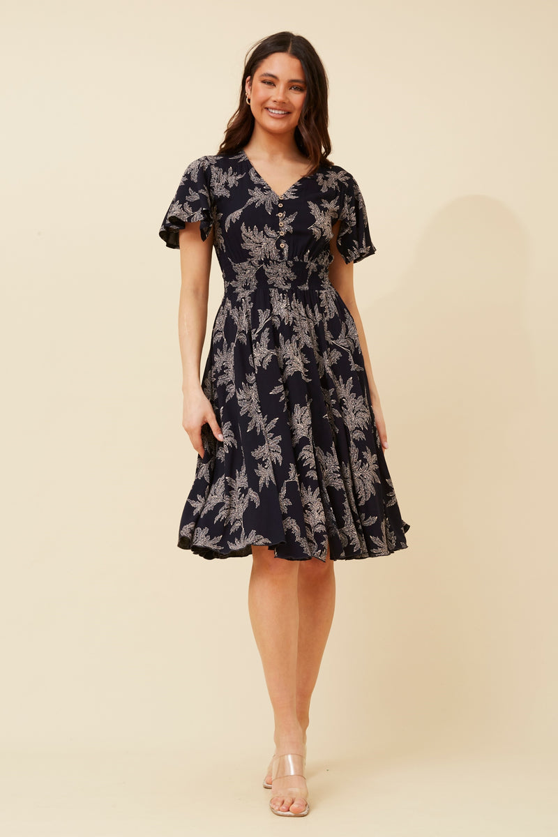 Caroline Morgan Botanical Print Dress