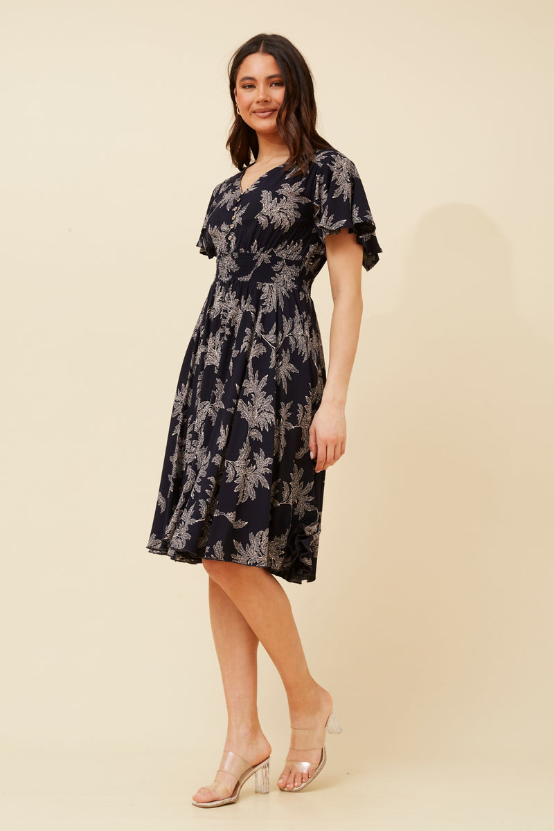 Caroline Morgan Botanical Print Dress