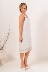 See Saw 100% Linen Ruffel Hem Dress