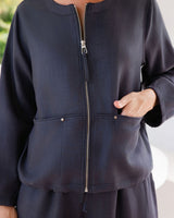See Saw Linen Blend Zip Jacket