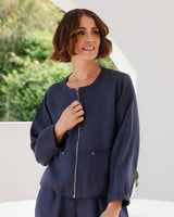 See Saw Linen Blend Zip Jacket