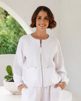 See Saw Linen Blend Zip Jacket